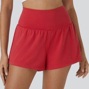 Halara Airy Super High Waisted Cool Touch Yoga Shorts with Pockets in Salsa
